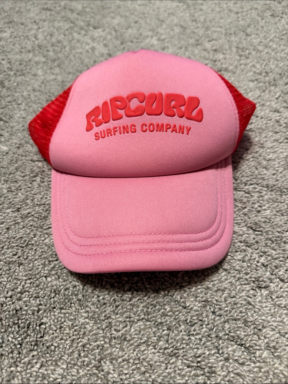 Rip Curl Pink Trucker Cap with Red Mesh